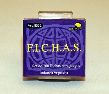 Imagen de Fichas Plasticas 12,5 Mm. X 100 U. Azules