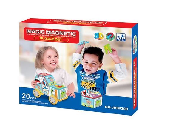 Imagen de Bloques Magnéticos - Diseño Infantiles c/ruedas x 20 pzs.
