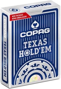 Imagen de Naipe Copag 100% Plastico Texas Hold'Em Jumbo Index Azul